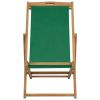 Folding Beach Chair Solid Teak Wood Green