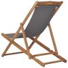 Folding Beach Chair Solid Teak Wood Gray