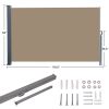 Outdoor Aluminum Handle Pentacle Side Pull Shed Office Partition Cafe Terrace Windshield Isolation Canopy Brown