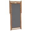 Folding Beach Chair Solid Teak Wood Gray