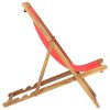Folding Beach Chair Solid Teak Wood Red