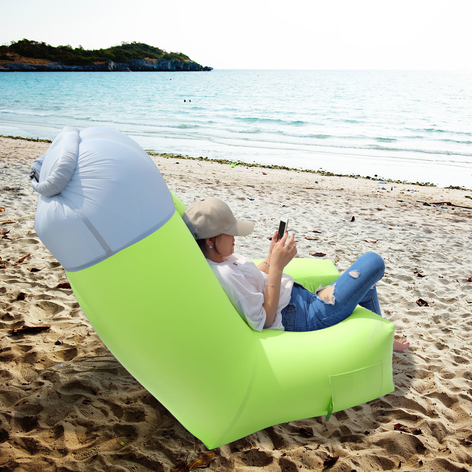 Inflatable Lounger Air Sofa Chair Couch with Portable Organizing Bag Waterproof Anti Leaking for Backyard Lakeside Beach Traveling Camping Picnics Inflatable Lounger Air Sofa Chair Couch with Portable Organizing Bag Waterproof Anti Leaking for Backyard Lakeside Beach Traveling Camping Picnics
