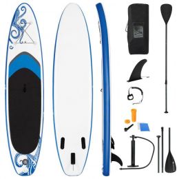 Enjoy Wonderful Water Sports 11-Feet Inflatable Adjustable Surfing Paddle Board (Main Material: EVA, Color: White & Black)