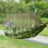 600lbs Load 2 Persons Hammock with Mosquito Net Outdoor Hiking Camping Hammock Portable Nylon Swing Hanging Bed
