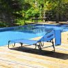 Beach Chaise Lounge Chair with Face Hole and Removable Pillow