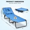 Beach Chaise Lounge Chair with Face Hole and Removable Pillow
