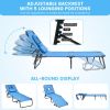 Beach Chaise Lounge Chair with Face Hole and Removable Pillow